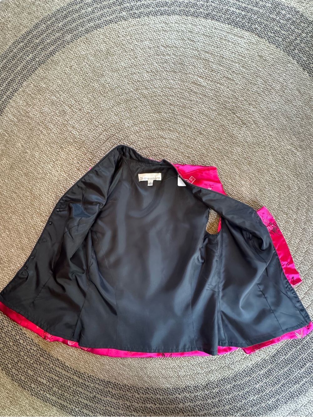 Vintage Dressbarn fuchsia pink satin Chinese vest v-neck frog knot buttons small - Picture 12 of 16
